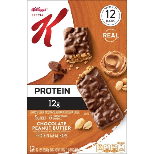 Kellogg's Chocolate Peanut Butter Chewy Protein Meal Bars,Ready-to-Eat,12 Count - Picture 6 of 11