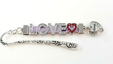 Personalized Any-name Rhinestone Purple Bookmark Heart-shaped Tree charm Love