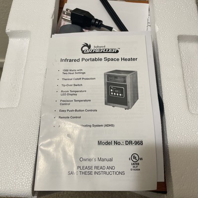 Dr Infrared Heater Portable Space Heater, 1500-Watt Original, Cherry | eBay