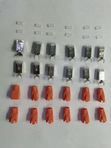 RJ45 Crimpzange + 12 Cat7 Stecker Set Netzwerk Werkzeug Lan Kabel Zange Cat 7/6 - Afbeelding 14 van 16