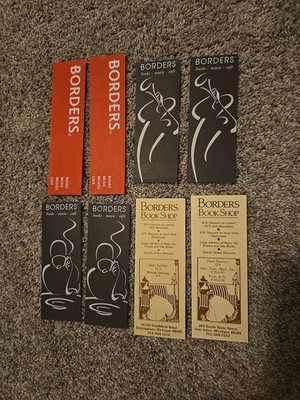 Borders Bookstore Shop Memento Bookmarks 8 Count, 4 Styles