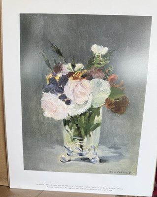 Edouard Manet Print Flowers in a Crystal Vase Portrait Impressionism Art Floral