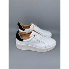 Carvela White Leather Platform Slip On Sneakers 0820 Women's Sz 8.5 Nwt