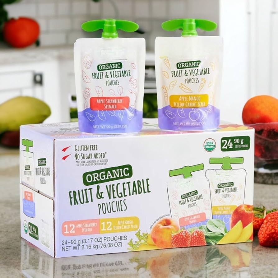Kirkland Signature Organic Fruit Veggie Pouches 90g 24 Ct