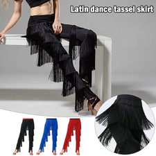 Elastic Waistband Tassel Latin Dance Pants Costume Trousers
