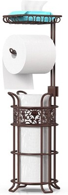 Toilet Paper Holder Stand Bathroom Holds 3 Big Rolls of Jumbo