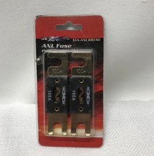 New 2 Pcs 100 Amp ANL Fuses Gold Plated Audiopipe Blister Pack Car Audio Stereo