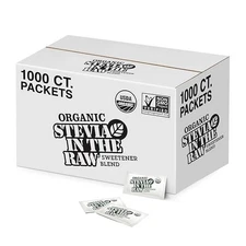 Stevia In The Raw Organic Stevia Sweetener Packets, 1,000 Ct, Zero Calorie Sugar
