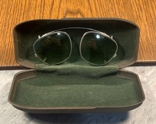 Vintage American Optical AO Green Clip-On Sunglasses w/ AO Hard Case Military