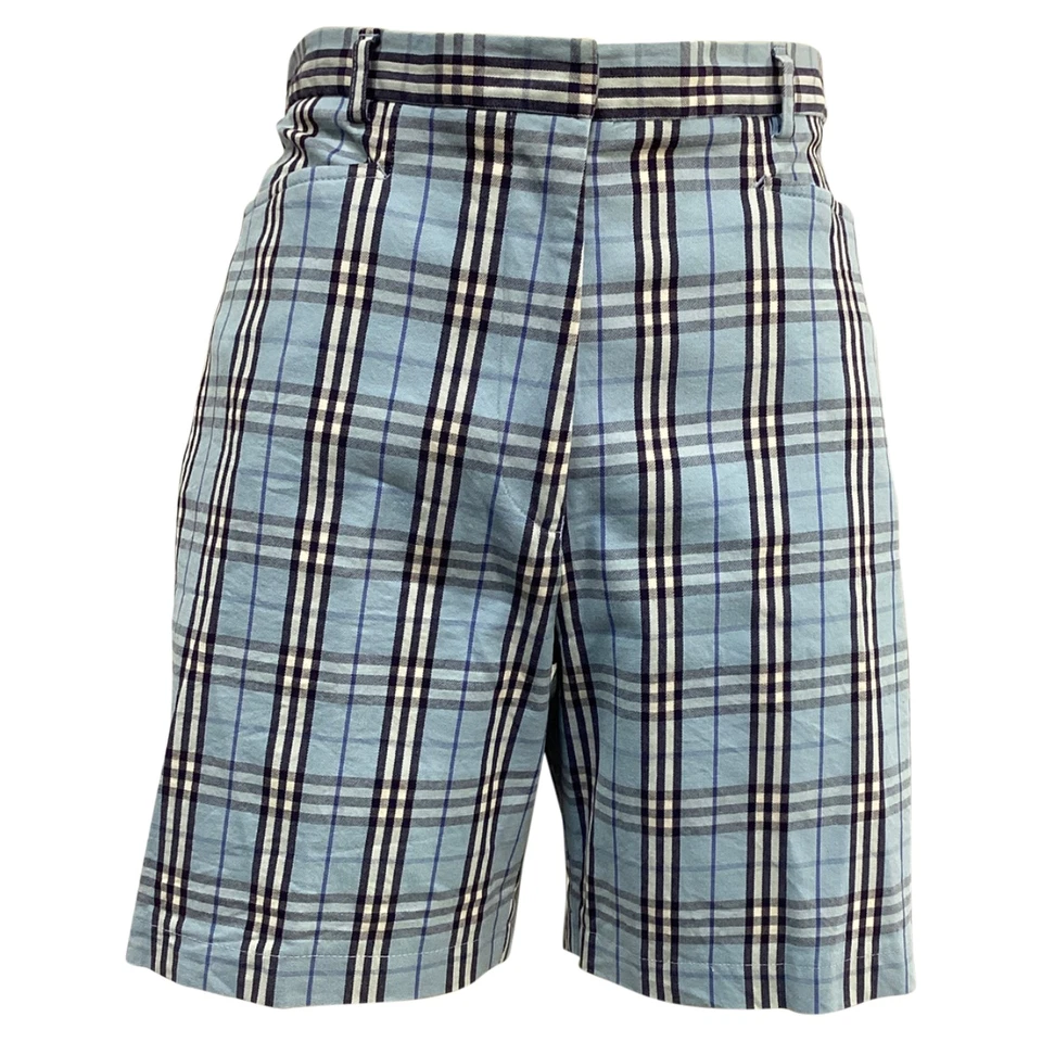 Burberry Golf Plaid Bermuda Shorts In Cotton Women Blue Size 7