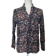 Mille Resorts & Travel Lila Top Midnight Garden Block Print Size S Read