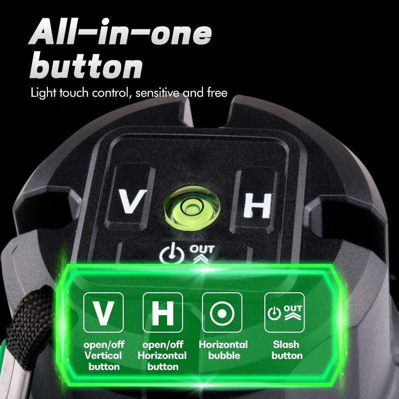 Portable 4V Laser Level Type-C Plug 2Line Self-leveling Measuring Tools 1Battery
