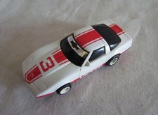 Tyco '83 White/Red Stripe Chevy Corvette Slot Car 3