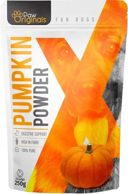 PAW ORIGINALS 100% Pure Pumpkin Powder for Dogs Puree | High Fibre Digestive Aid For Dogs