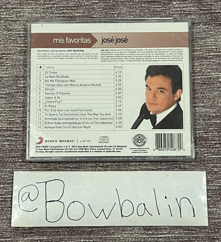 Mis Favoritas by Jose Jose ( Sony CD , 2011 ) Nuevo Sellado Playlist - Brand New - Picture 2 of 4