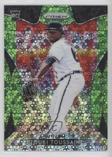 2019 Panini Prizm Tier II Lime Green Donut Circle /199 Touki Toussaint #121 0q3