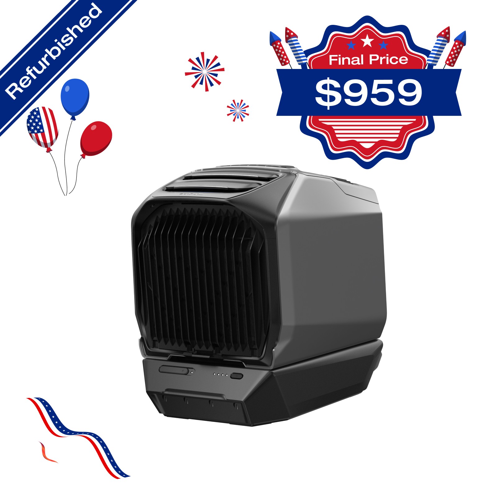 EcoFlow Wave 3 Portable Air Conditioner & Wave 3 Add-On Battery for Camping/RV