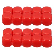 16 mm Dice Blank 100 Pcs Rounded Corner with Smoothed Surface Red