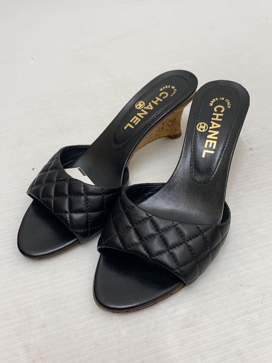 Chanel Matelasse Lambskin Mule Sandals Black Size 36.5 US About6.5 For Women thumbnail 10
