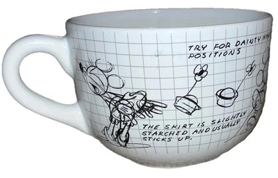 Disney Sketchbook Minnie Mouse Soup Cup Mug Large 29 oz White Black Ceramic _G3