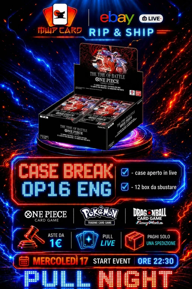 OP16 ENG CASE BREAK - BOX BREAK - PACCHETTI E BOX IN ASTA - RIP & SHIP