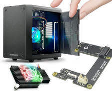 Mini PC Case for Raspberry Pi 5 with M.2 Nvme SSD Pcie HAT and Active RGB Lighti