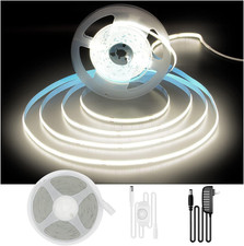 COB LED Strip, 16.4 Ft White LED Strip Lights, Dimmable LED Light Strip 4000K Br