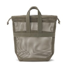 MUJI 3D Mesh Drawstring Bag with Handle, Khaki, Size S approx. 23 x 8 x 23 cm ,