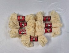 Lot Of 7 New Aunt Lydia's Heavy Rug Yarn 558 Orig. Cream 70 Yrd Skeins