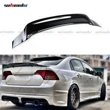 For 2006-11 Honda Civic 4dr Sedan Fa Gloss Black R Style Duckbill Trunk Spoiler