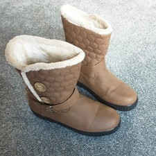 Softlited Ladies Boots Brown Furry Lined Size 6 Worn Once 