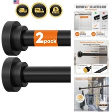 Shower Curtain Rod Stainless Steel Tension Adjustable 43-68 Inches 2 Pack