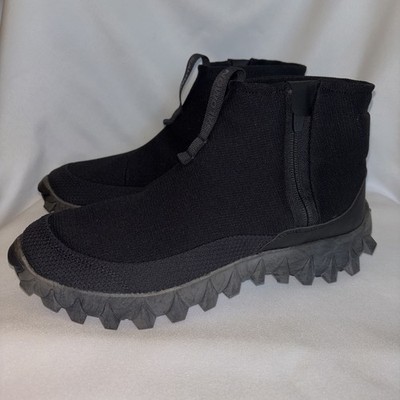 Salomon Mens 9.5 Womens 10.5 Snowclog Mid Black Zip Slip-On Insulated Cozy Boots