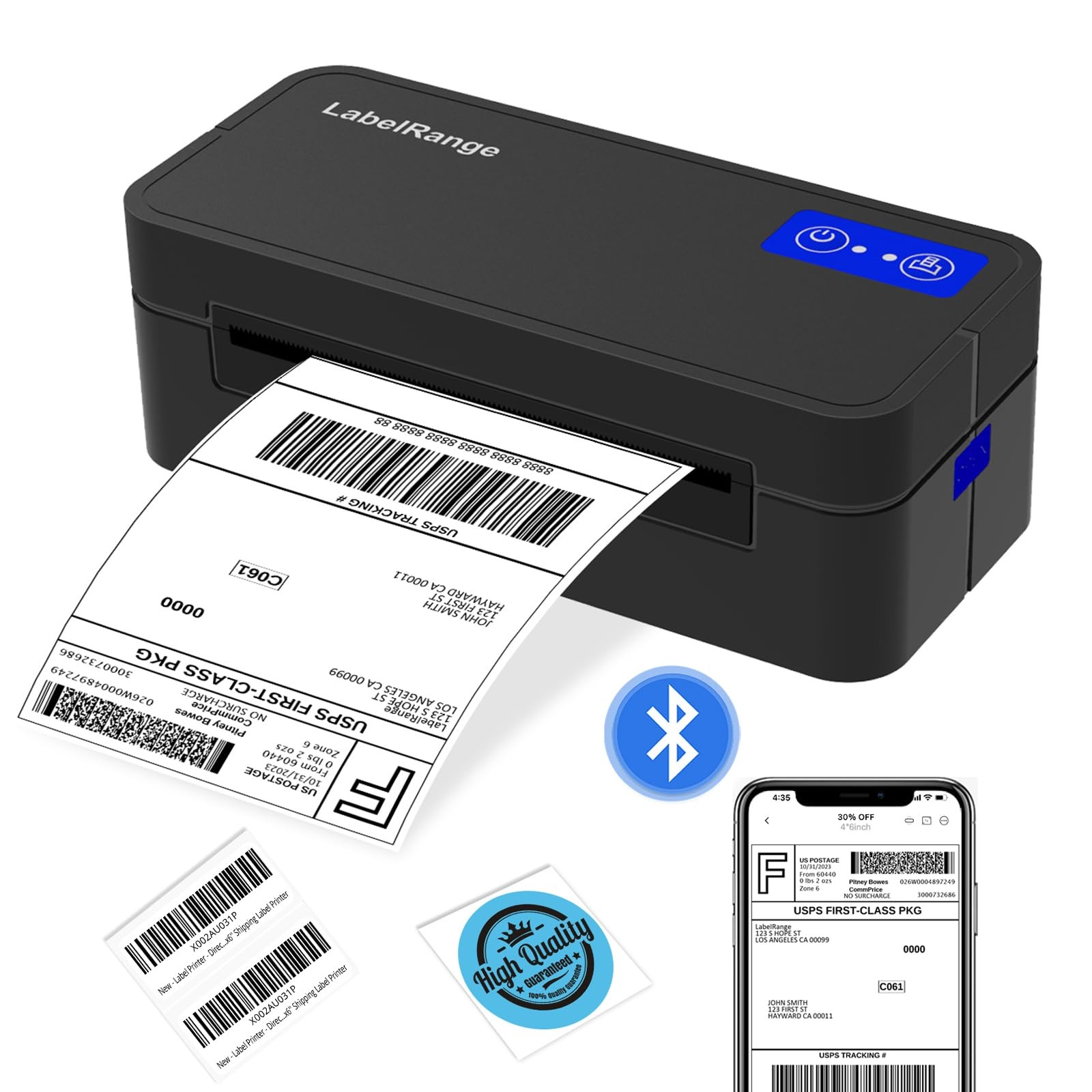 Wireless 4x6 Bluetooth Thermal Label Printer for Mac Windows Phone Tablet