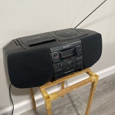 Sony CFD-S33 CD Radio Cassette-Corder Boombox Mega Bass Black Parts Repair