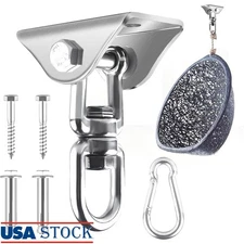 Premium Stainless Steel Hammock Hanging Kit 180 360 Swivel Heavy Duty Install US