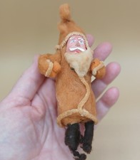 Vintage Folk Art Santa Claus Paper Mache Face Christmas Ornament.
