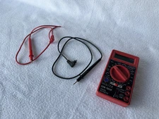 CEN-TECH Digital Multimeter Used Includes Red/Black Leads No Batteries Included