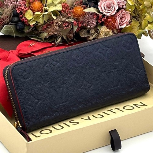 Louis Vuitton Long Wallet Monogram Porte-Feuille Clemence Marine Rouge Navy