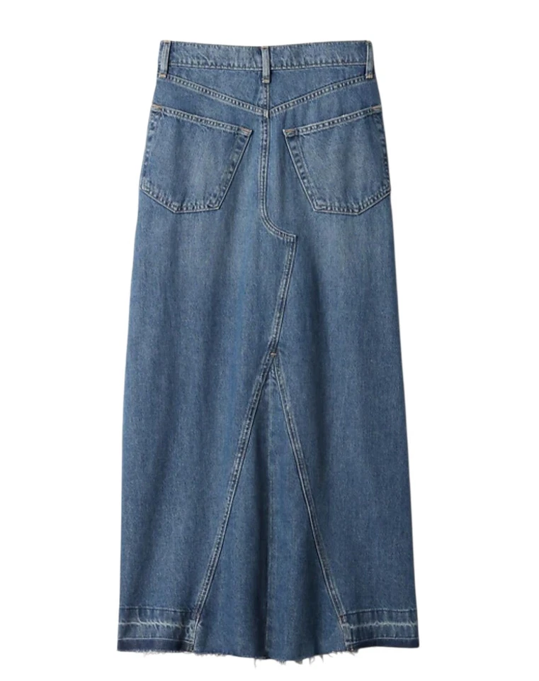 Maxi falda vaquera de tiro alto GAP Washwell mediana índigo para mujer 10 | Nueva $79,95 Foto 4 de 4