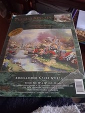 Thomas Kinkade Lamplight Bridge Cross Stitch Kit