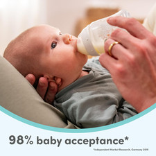 NUK First Choice Smooth Flow Anti-Colic Bottle Peach, 5 oz. Baby Bottle with ...