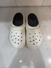 White Fur Lined Crocs Size 6