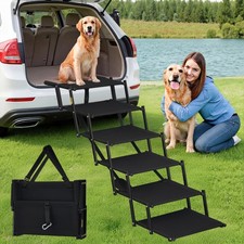 Dog Stairs for Large Dogs, Heavy Duty Foldable Dog Steps for Car Truck Non-Sl...