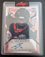 2023 Luke Musgrave Leaf Metal Football  Auto Pre-Production Signed Proof 1/1