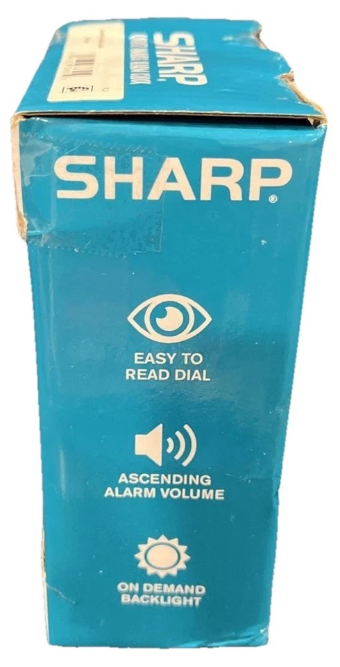 SHARP Quartz Analog Alarm CLOCK Ascending Alarm Backlight Easy to Read Dial NEW - Image 2 of 3