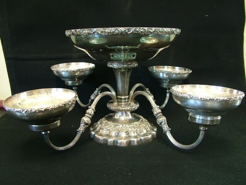 ANTIQUE BARKER ELLIS  SILVERPLATE  EPERGNE MADE IN ENGLAND