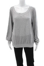 Michael Stars Womens Pullover Gray Long Sleeve Round Neck Size One Size