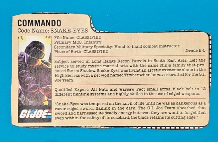Snake Eyes & Timber V2 100% Completo G.I. Figura de acción Hasbro Joe 1985 vintage Foto 4 de 4