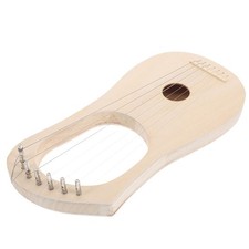 1 Set DIY Wooden Lyre Harp Bass Instrument 7 String Kit for Easy Assembly Beige